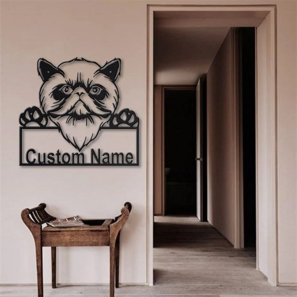 Himalayan Cat Metal Art Personalized Metal Name Sign