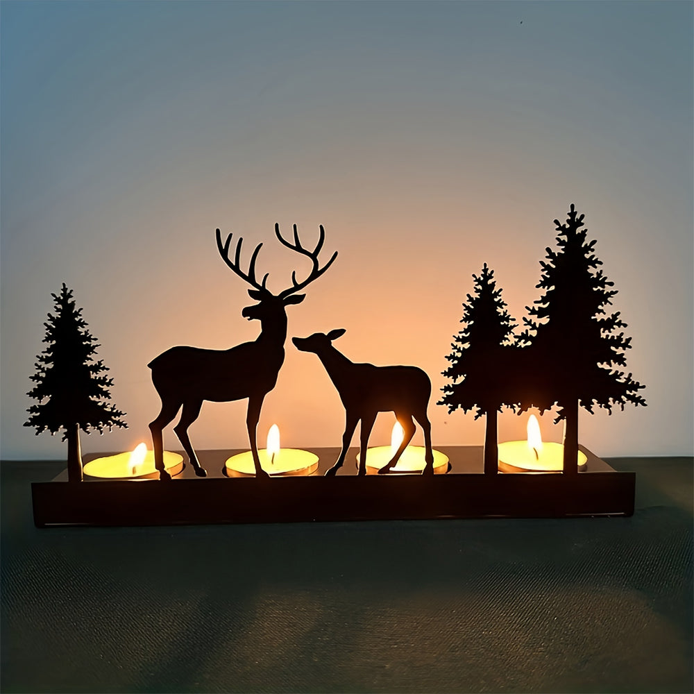 Elk Candle Holder Metal Decorative