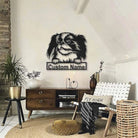 Japanese Chin Dog Metal Art Personalized Metal Name Sign