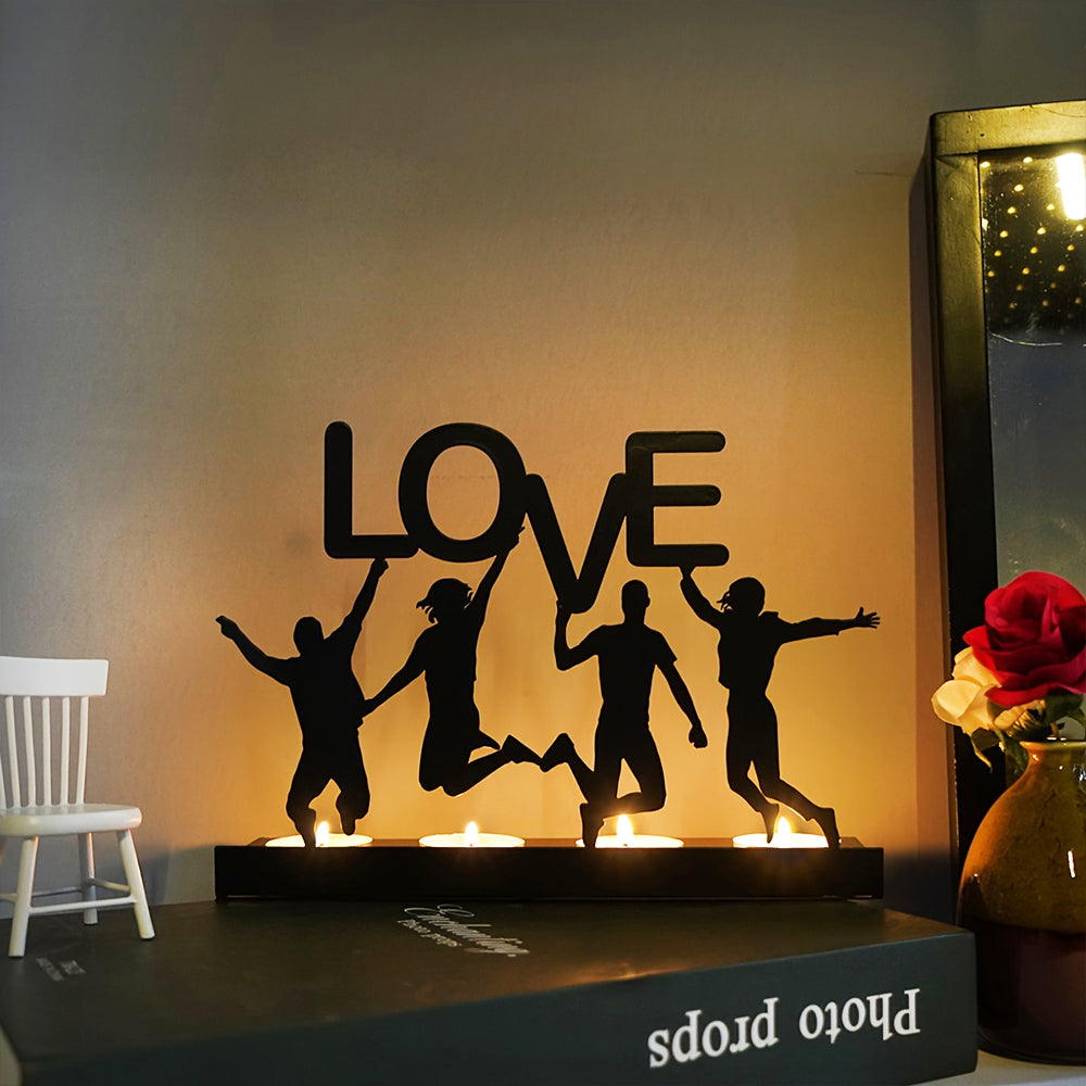 LOVE Creative Candle Holder Metal Decorative