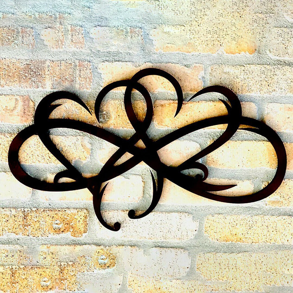 Eternal Twin Hearts Metal Wall Art