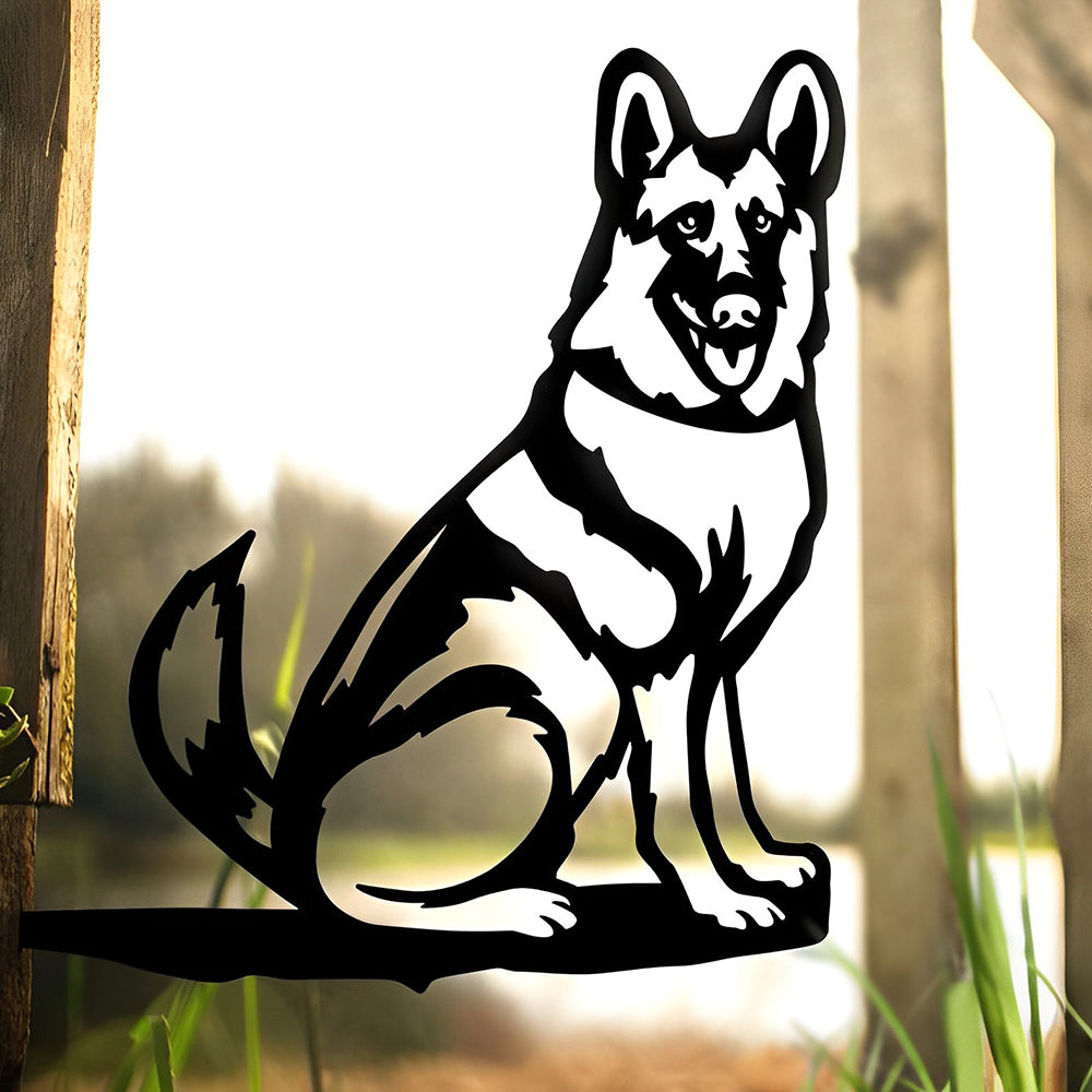 German Shepherd Farm Outdoor Metal Garden Art