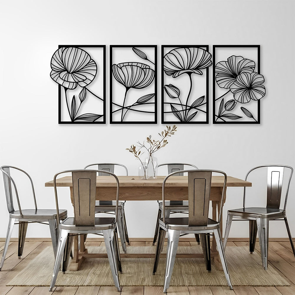 Lotus And Leaves Metal Wall Art