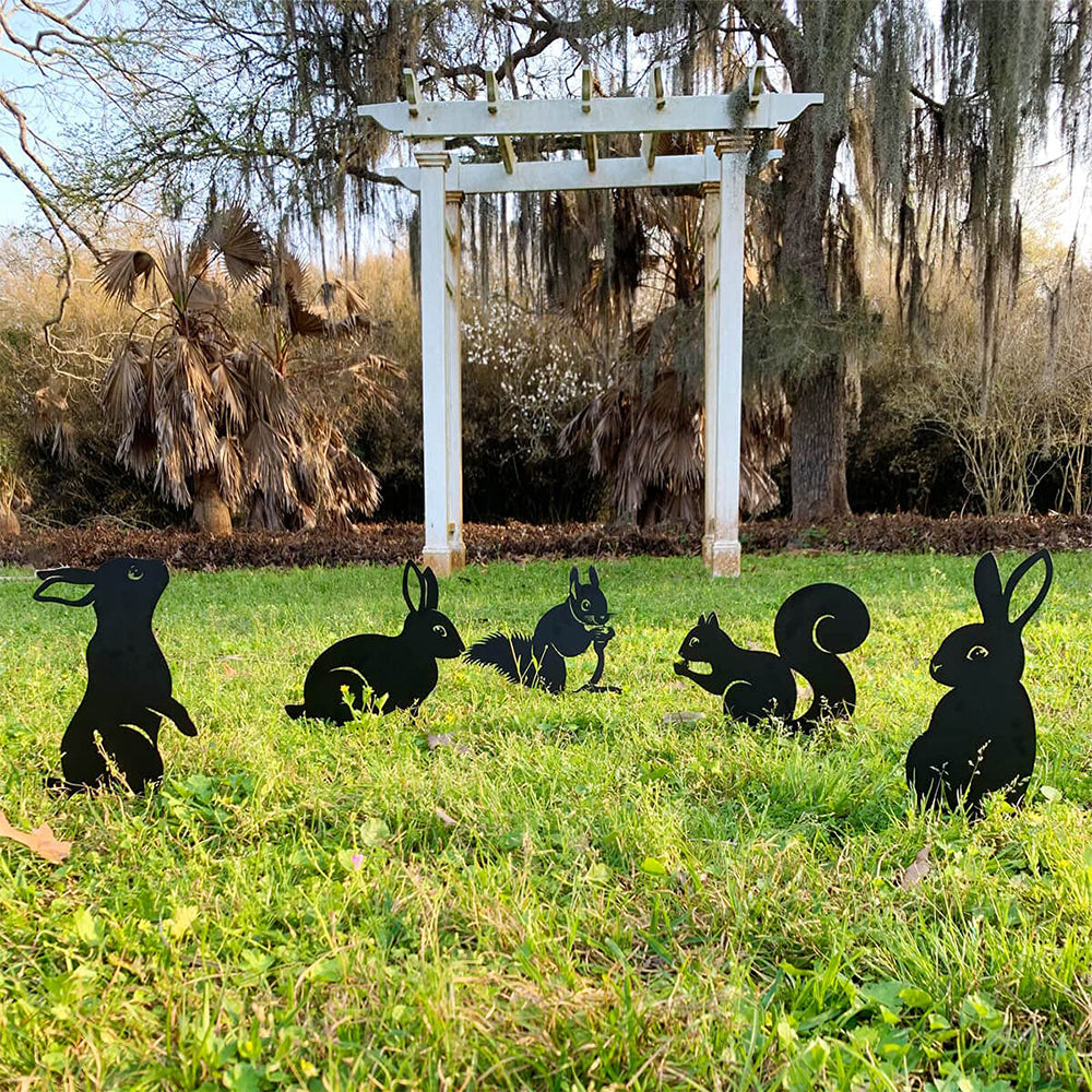 Rabbit Animals 5 Pack Outdoor Metal Markers – Bohometalart.com