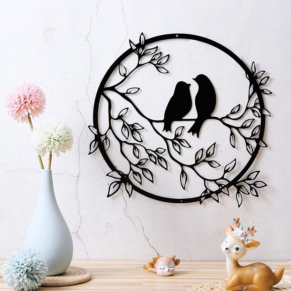 Welcome Lovebirds Metal Wall Art