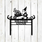 Garden Sign Gnome Wheelbarrow Outdoor Metal Markers