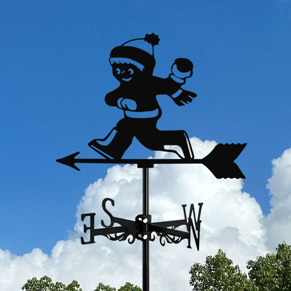 Merry Christmas Boy Stainless Steel Weathervane