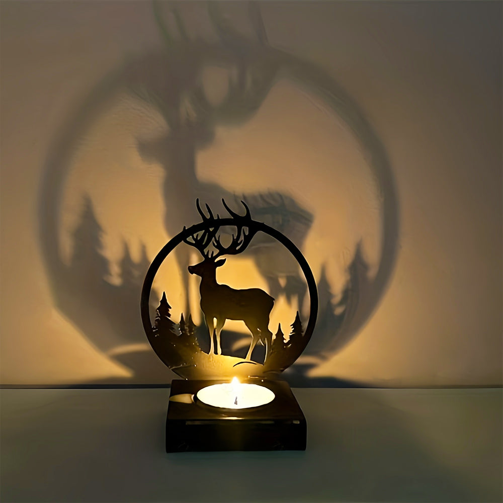 Deer Candle Holder Metal Decorative