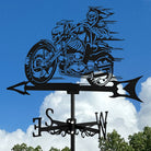 Halloween Skull Motorcycle Stainless Steel Weathervane