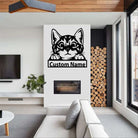 Cat Personalized Metal Name Sign