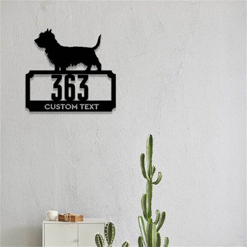 Dog Breed Address Sign House Number Plaque Custom Metal Sign