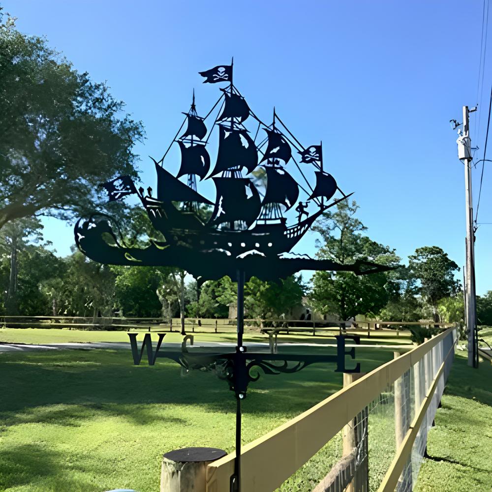 Pirate Ship Stainless Steel Weathervane