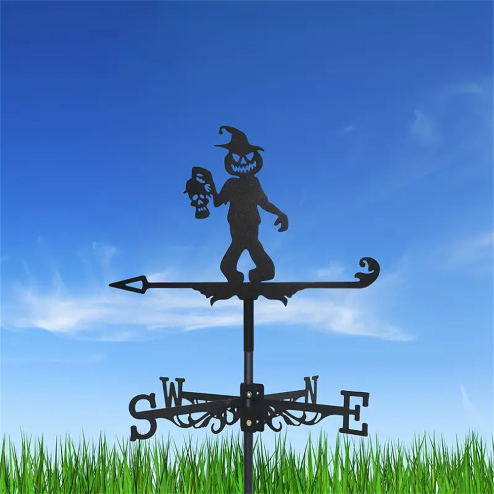 Pumpkin Man and Lantern Stainless Steel Weathervane