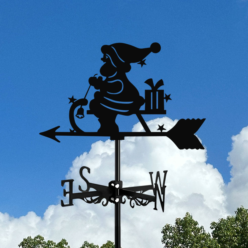 Santa Claus and Gift Stainless Steel Weathervane