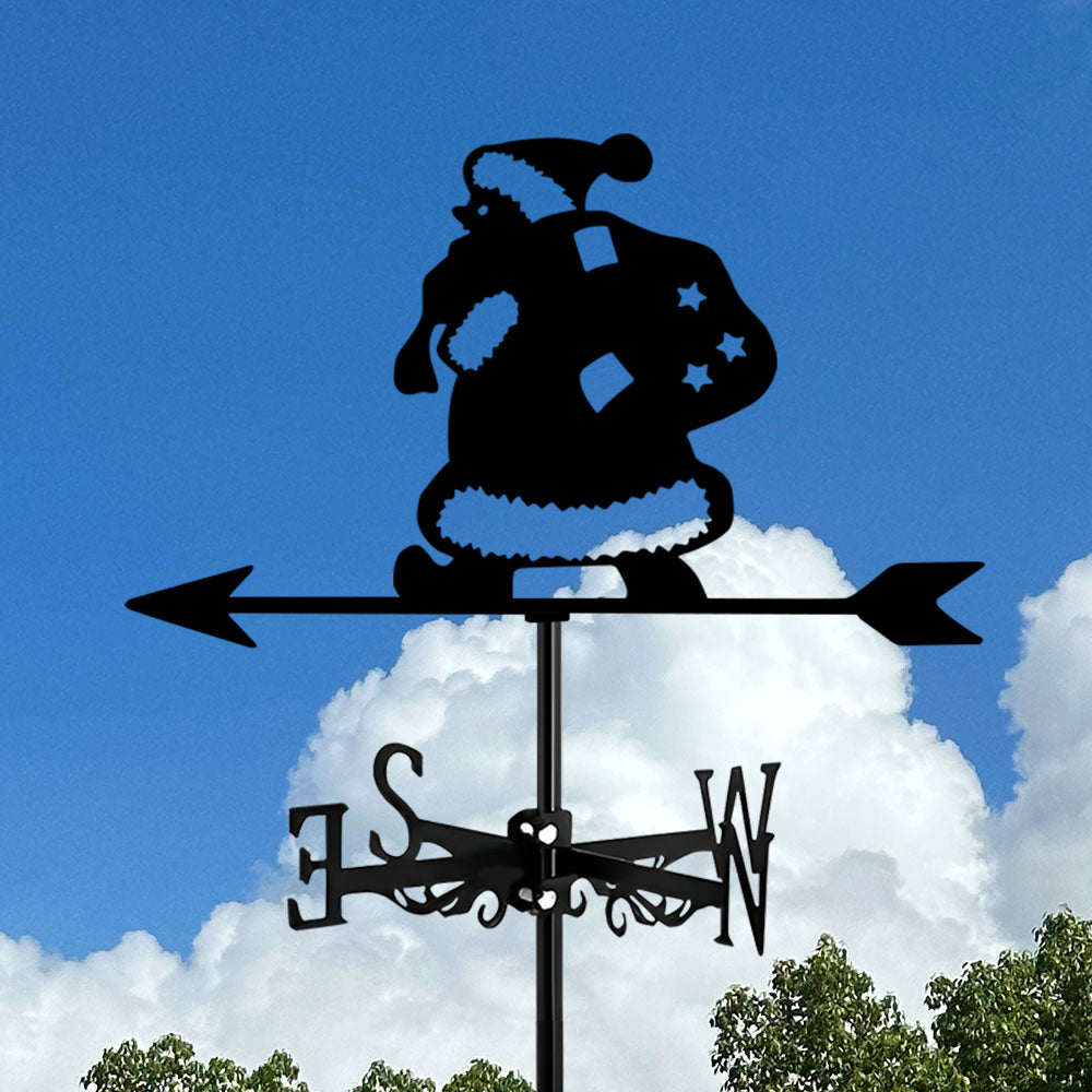 Santa Claus With Gift Stainless Steel Weathervane