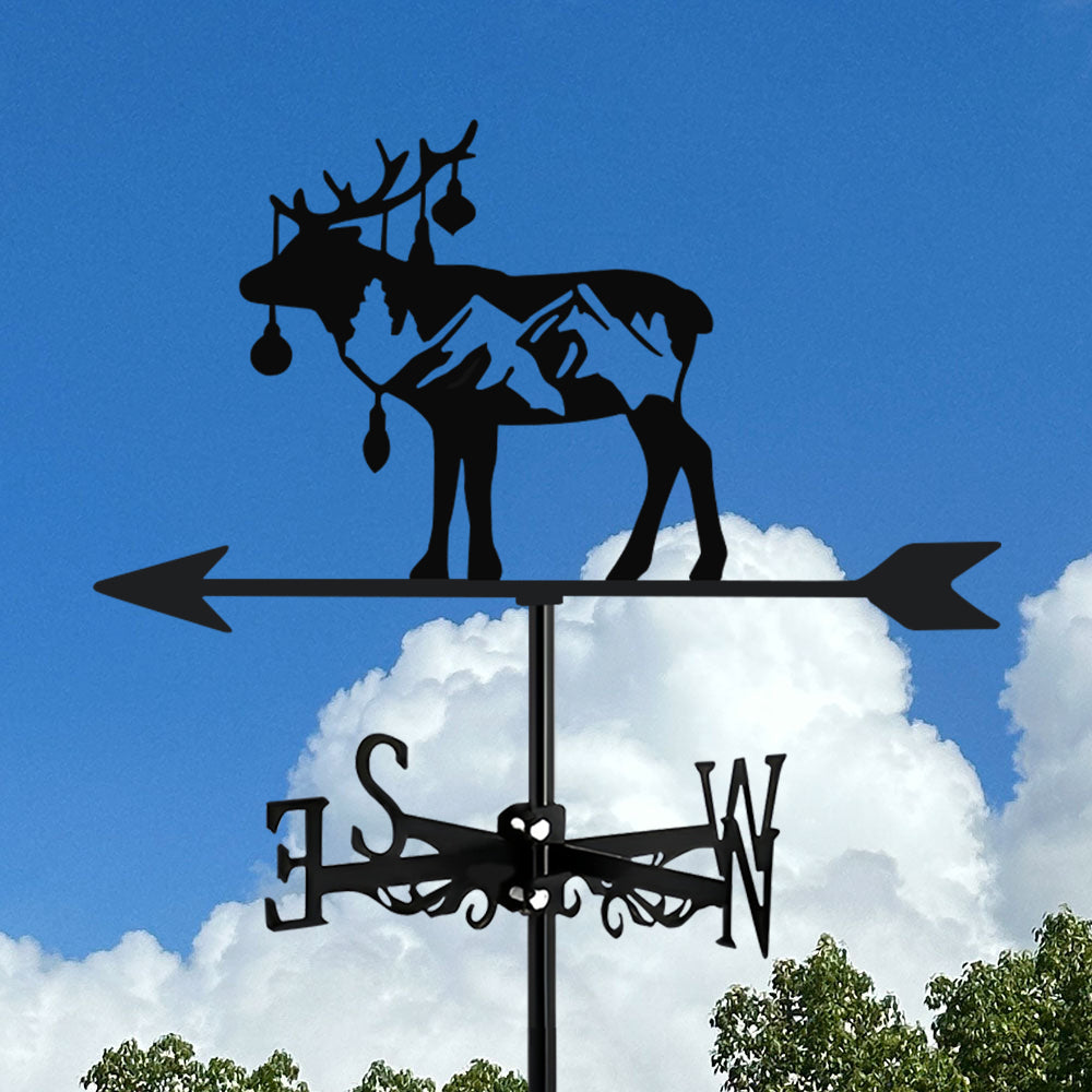 Snow Mountain Elk Stainless Steel Weathervane