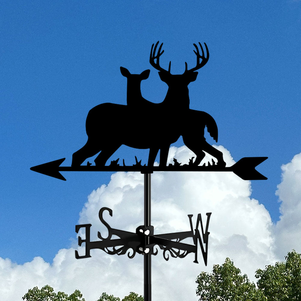 Stupid And Cute Two Deers Stainless Steel Weathervane