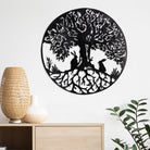 Two Rabbits and Tree of Life Metal Wall Art