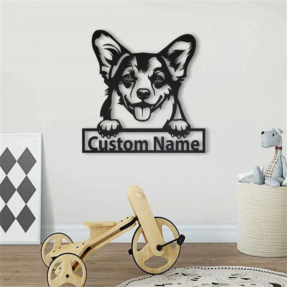 Welsh Corgi Dog Metal Wall Art Dog Lover Personalized Metal Sign ...