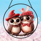 A Pair of Lovebird Sun Catcher Decoration Stained Glass Window Hanging