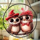 A Pair of Lovebird Sun Catcher Decoration Stained Glass Window Hanging