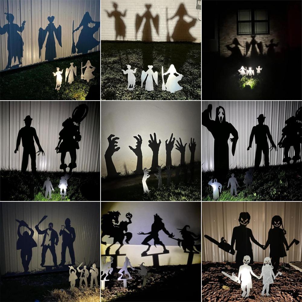 Halloween Ghost Zombie shadow caster Outdoor Metal Garden Yard Stakes Set