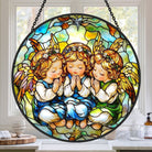 Angel Trio Sun Catcher Decoration Stained Glass Window Hanging