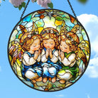 Angel Trio Sun Catcher Decoration Stained Glass Window Hanging