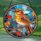 Bird Sun Catcher Decoration Stained Glass Window Hanging