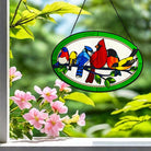 Birds Sun Catcher Decoration Stained Glass Window Hanging