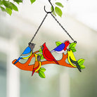 Birds Sun Catcher Decoration Stained Glass Window Hanging