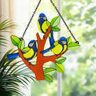 Birds Sun Catcher Decoration Stained Glass Window Hanging