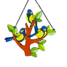 Birds Sun Catcher Decoration Stained Glass Window Hanging