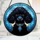 Black Poodle Sun Catcher Decoration Stained Glass Window Hanging