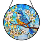 Blue Bird Sun Catcher Decoration Stained Glass Window Hanging