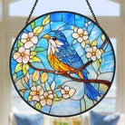 Blue Bird Sun Catcher Decoration Stained Glass Window Hanging