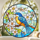 Blue Bird Sun Catcher Decoration Stained Glass Window Hanging