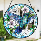 Blue Hummingbird Sun Catcher Decoration Stained Glass Window Hanging