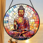 Buddha Sun Catcher Decoration Stained Glass Window Hanging