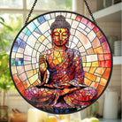 Buddha Sun Catcher Decoration Stained Glass Window Hanging