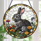Bunny Sun Catcher Decoration Stained Glass Window Hanging