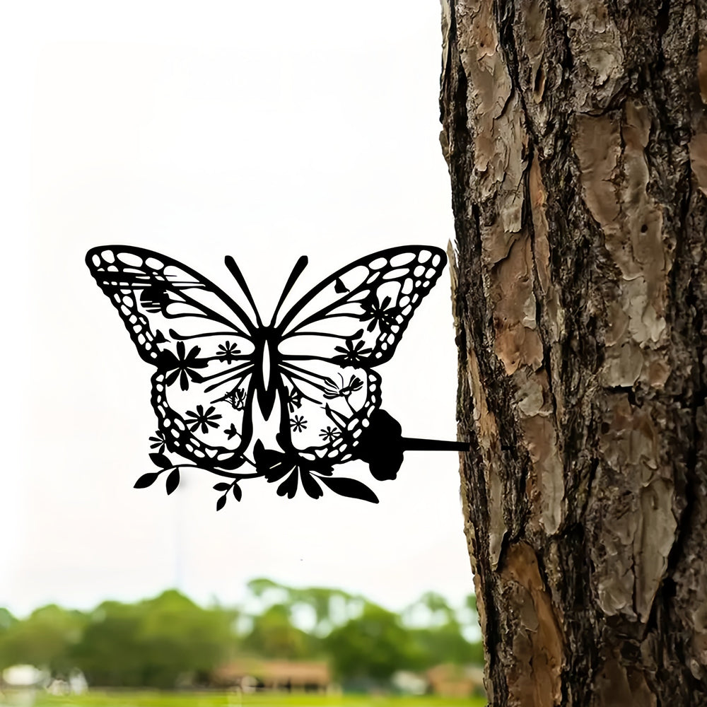 Butterfly Metal Tree Decorations Outdoor Metal Garden Art