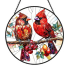 Cardinals Sun Catcher Decoration Stained Glass Window Hanging
