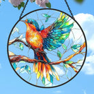 Charming Robin Bird Sun Catcher Decoration Stained Glass Window Hanging