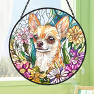 Chihuahua Sun Catcher Decoration Stained Glass Window Hanging