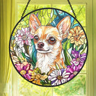 Chihuahua Sun Catcher Decoration Stained Glass Window Hanging