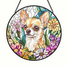 Chihuahua Sun Catcher Decoration Stained Glass Window Hanging