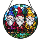 Christmas Gnome Sun Catcher Decoration Stained Glass Window Hanging