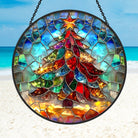 Christmas Tree Sun Catcher Decoration Stained Glass Window Hanging