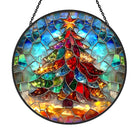 Christmas Tree Sun Catcher Decoration Stained Glass Window Hanging